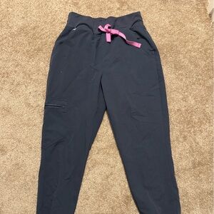 Figs Scrub Pants with Pink Drawstring